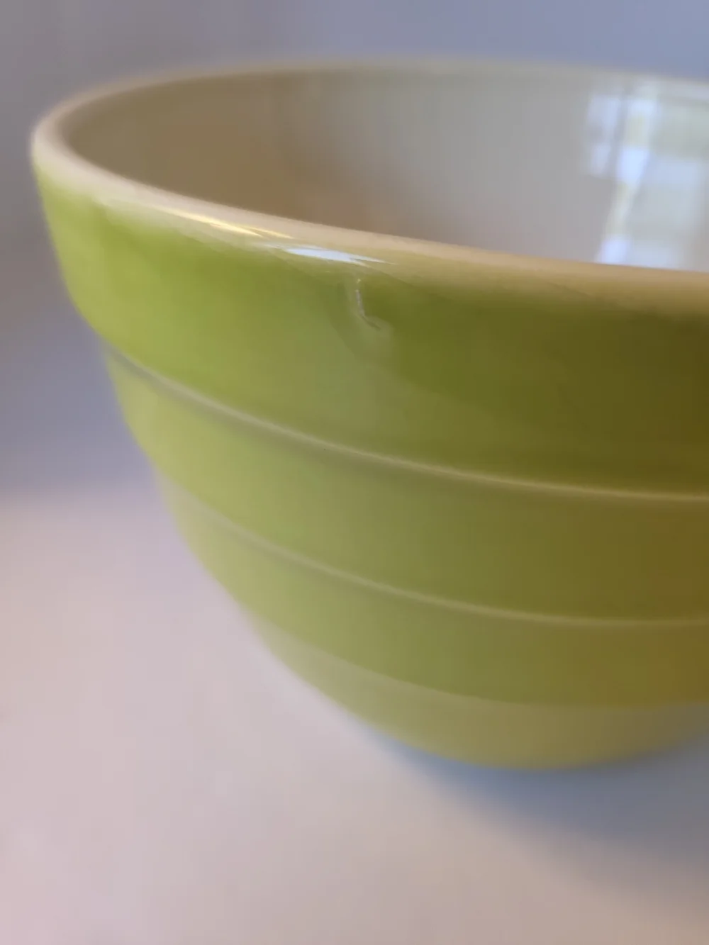 Crate&Barrel Lime Green Ceramic Mixing Bowl Medium 6